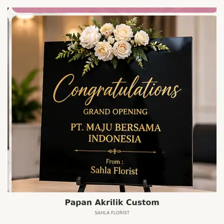 Papan Bunga Akrilik Palu